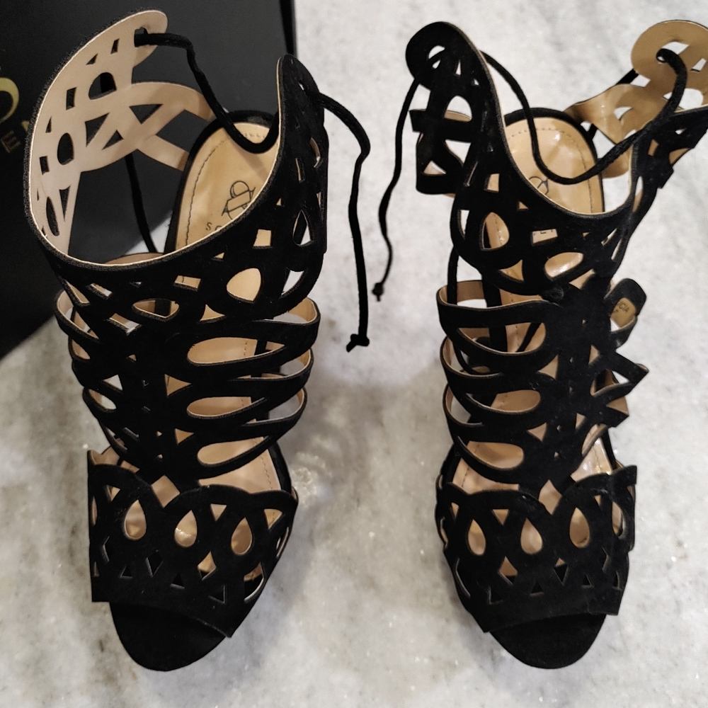 Black platform heels